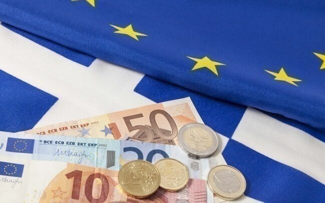 ευρώ, ελληνική σημαία, σημαία ΕΕ