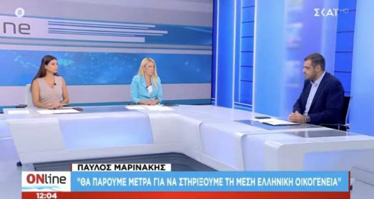 υφυπουργός παρά τω Πρωθυπουργώ και κυβερνητικός εκπρόσωπος Παύλος Μαρινάκης