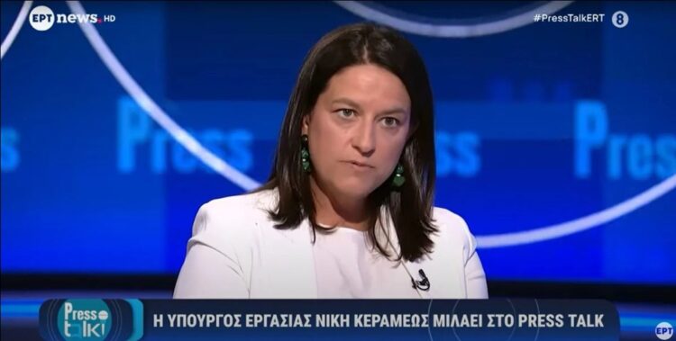 η υπουργός Εργασίας και Κοινωνικής Ασφάλισης, Νίκη Κεραμέως,