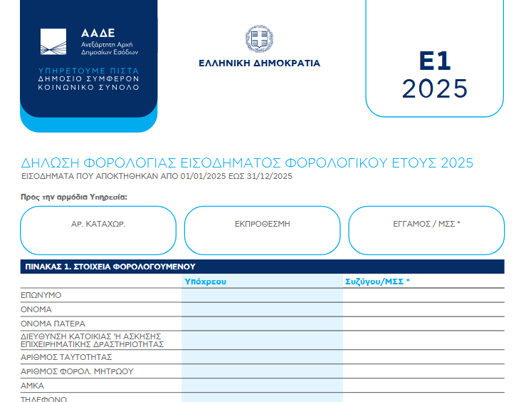 Ξεκινά σήμερα η υποβολή φορολογικών δηλώσεων του 2026