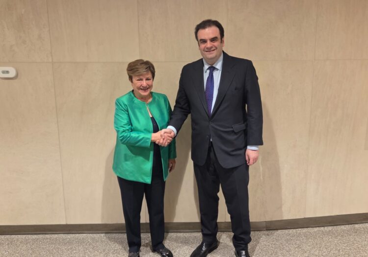 Προέδρου του Eurogroup Κυριάκου Πιερρακάκη με τη Γενική Διευθύντρια του ΔΝΤ