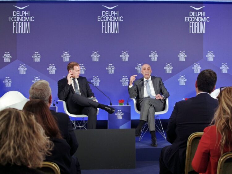 ο Πρόεδρος του ΕΒΕΑ, κ. Γιάννης Μπρατάκος, στο πλαίσιο του 11ου Οικονομικού Φόρουμ των Δελφών