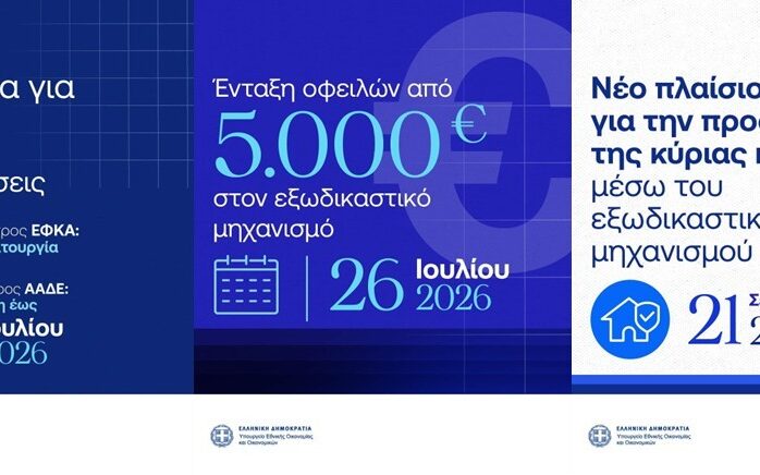 Ενεργοποίηση των νέων μέτρων για ρύθμιση οφειλών