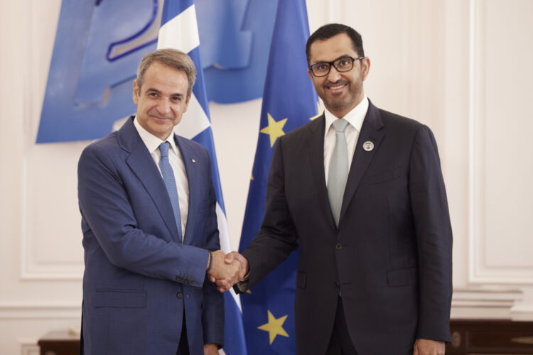 Συνάντηση του Κυρ. Μητσοτάκη με τον υπουργό Βιομηχανίας και Προηγμένης Τεχνολογίας των ΗΑΕ, Σουλτάν αλ Τζαμπέρ